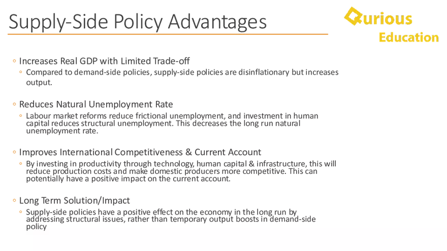 Supply Side Policy Economics Notes a Level IB - Page 15