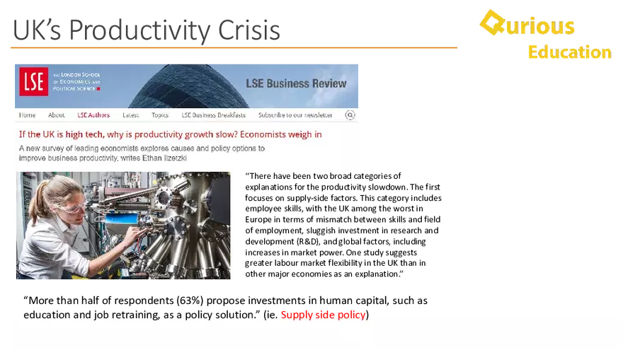Supply Side Policy Economics Notes a Level IB - Page 18