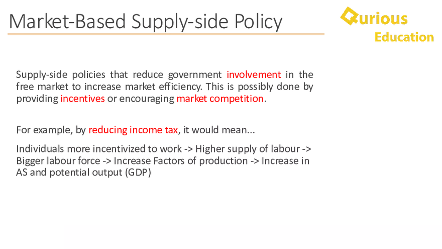 Supply Side Policy Economics Notes a Level IB - Page 6