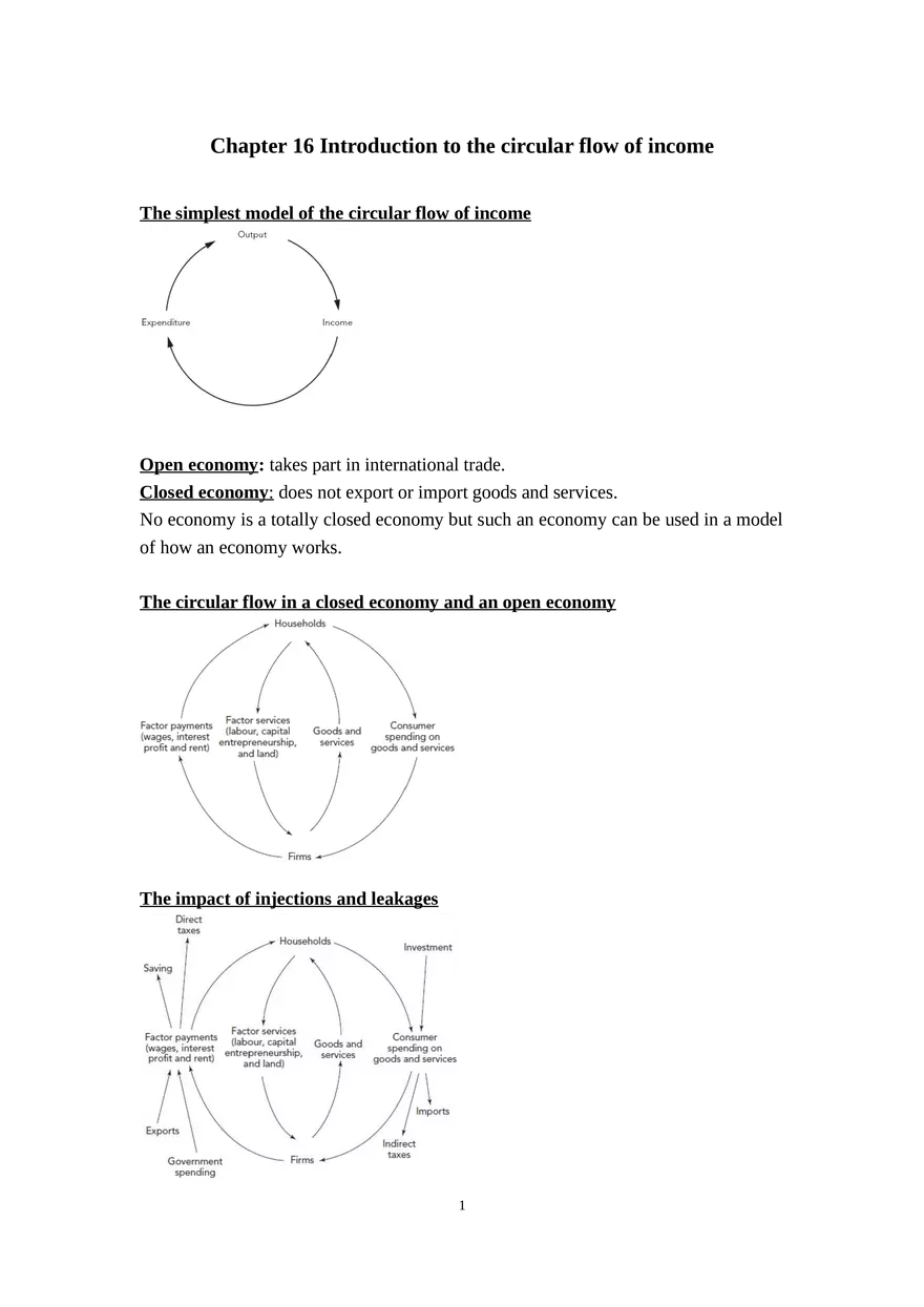 Chapter 16: Introduction to the Circular Flow of Income - Page 1