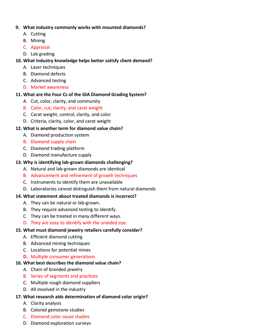 Diamond Industry Knowledge Quiz - Page 2