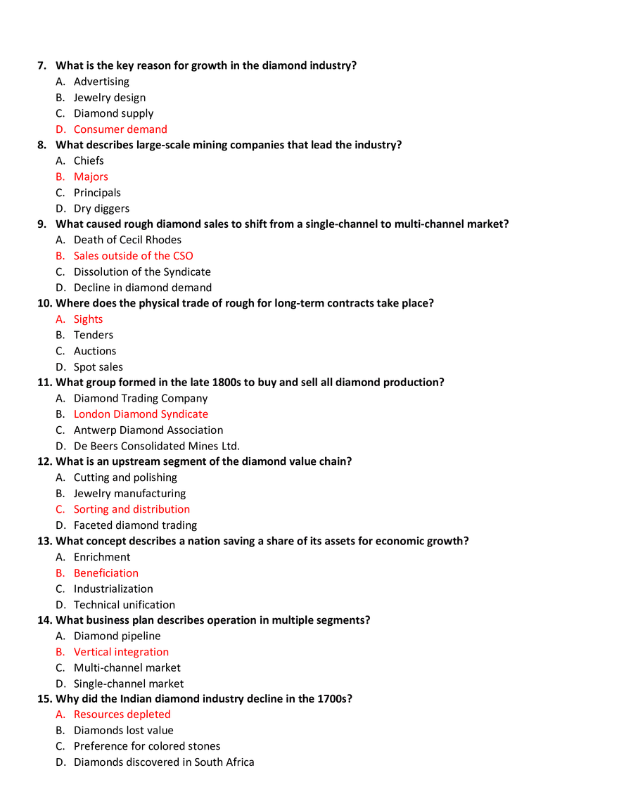 Diamond Industry Knowledge Quiz - Page 4