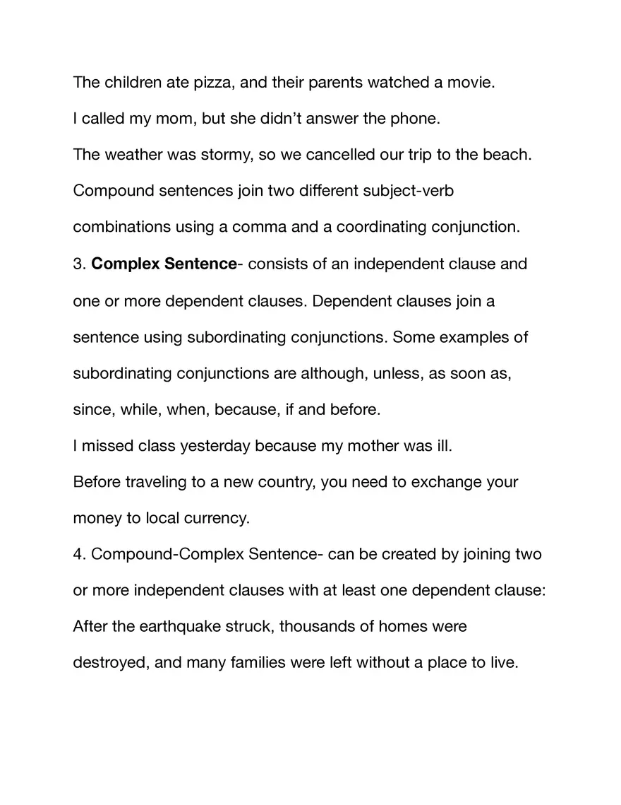 Sentence Structure Fundamentals - Page 2