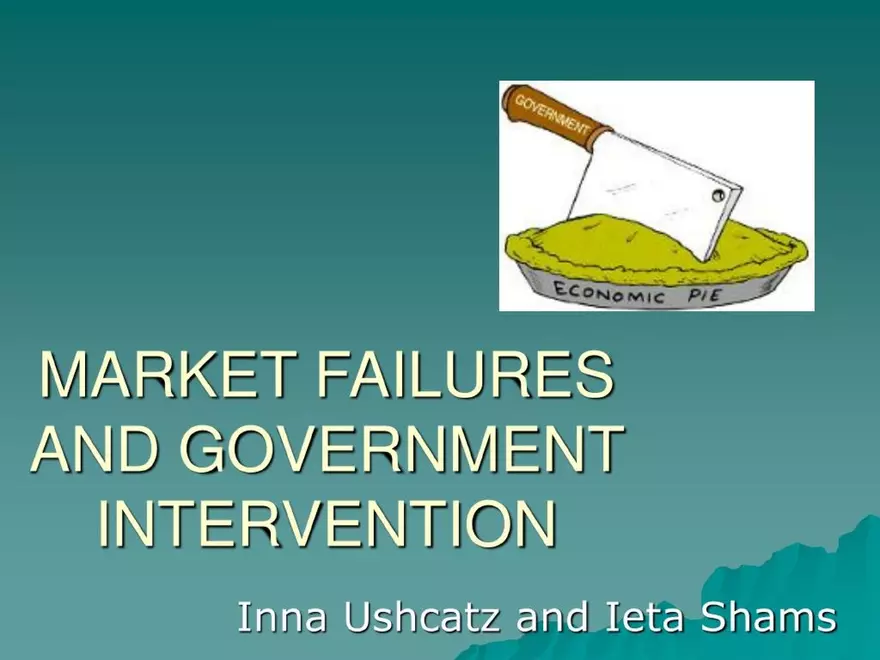 Market Failures and Government Intervention - Page 1