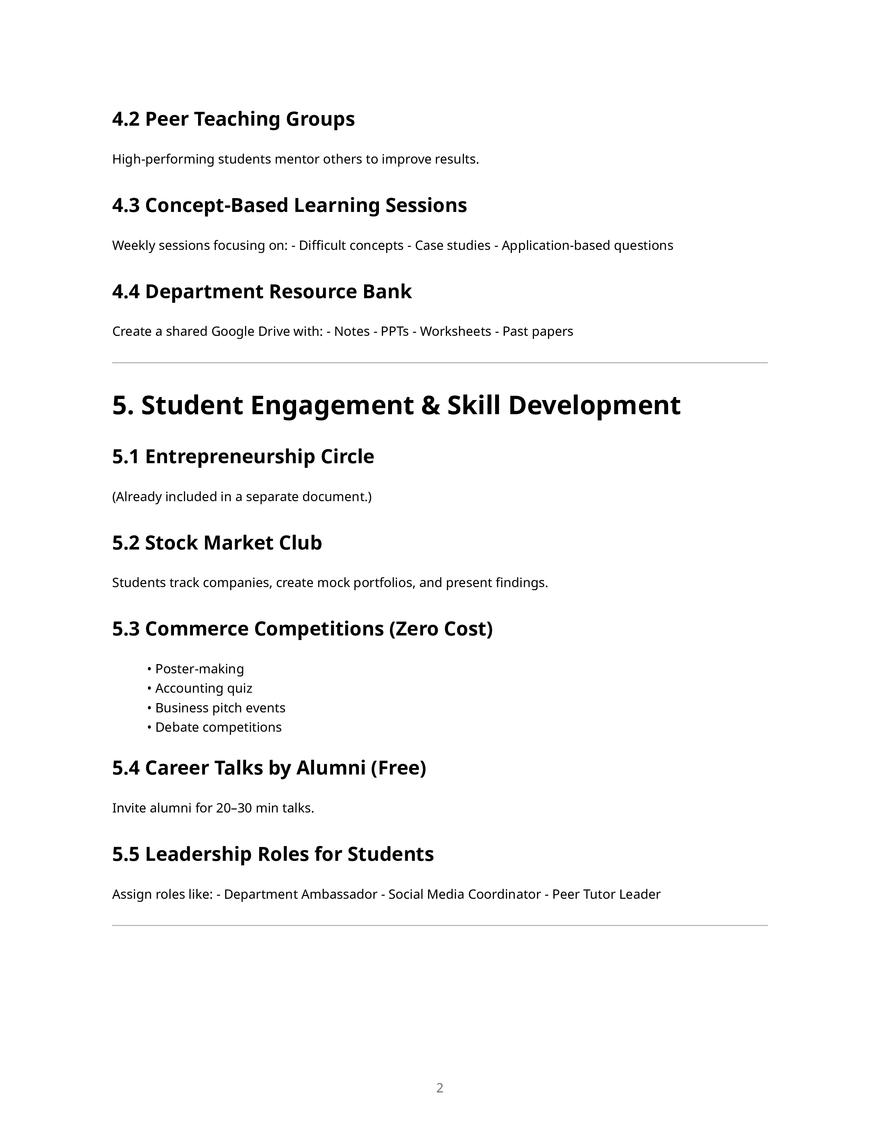 Commerce Department Improvement Plan - Page 2