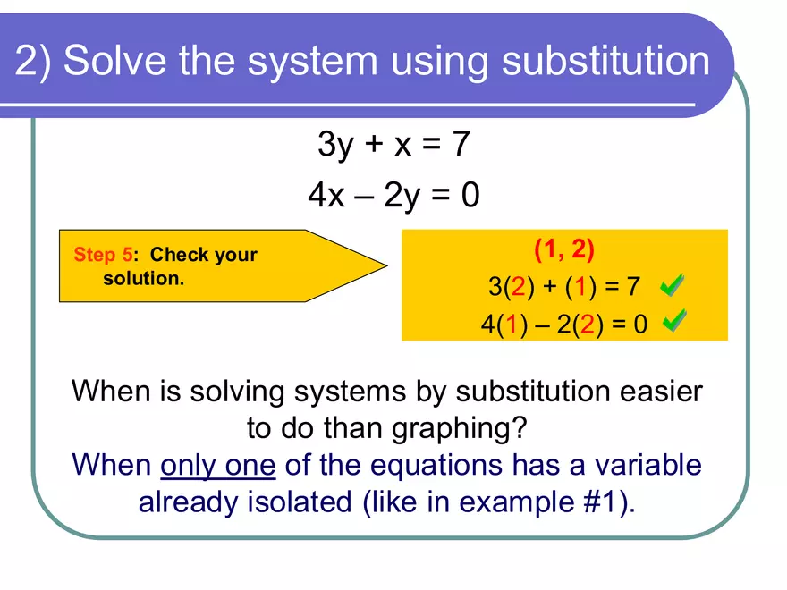 Solving Systems of Equations using Substitution - Page 7