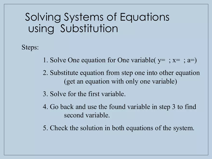 Solving Systems of Equations using Substitution - Page 13