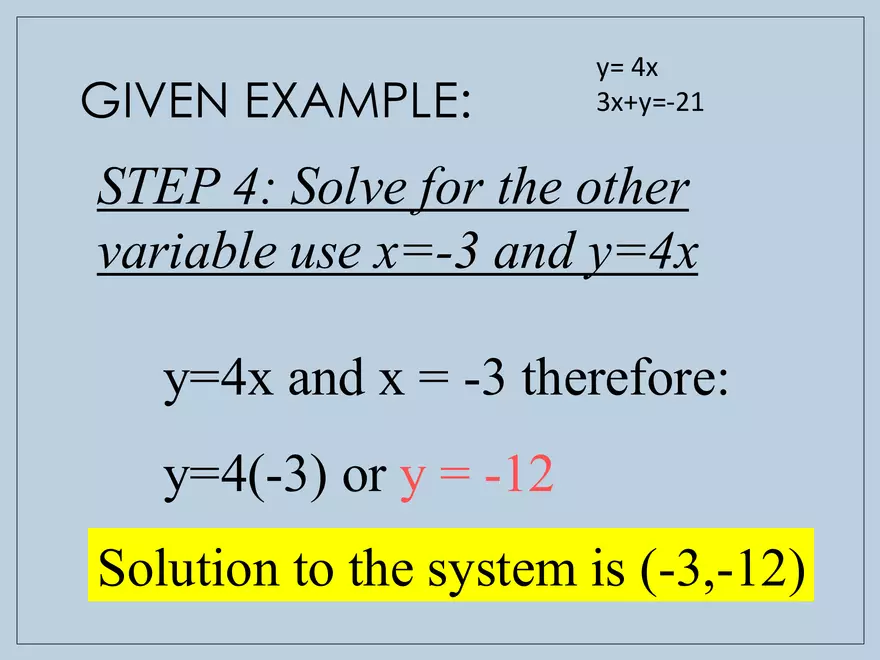 Solving Systems of Equations using Substitution - Page 19