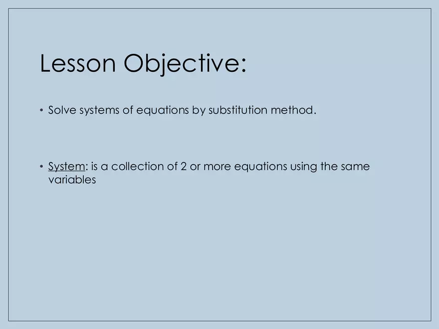 Solving Systems of Equations using Substitution - Page 2