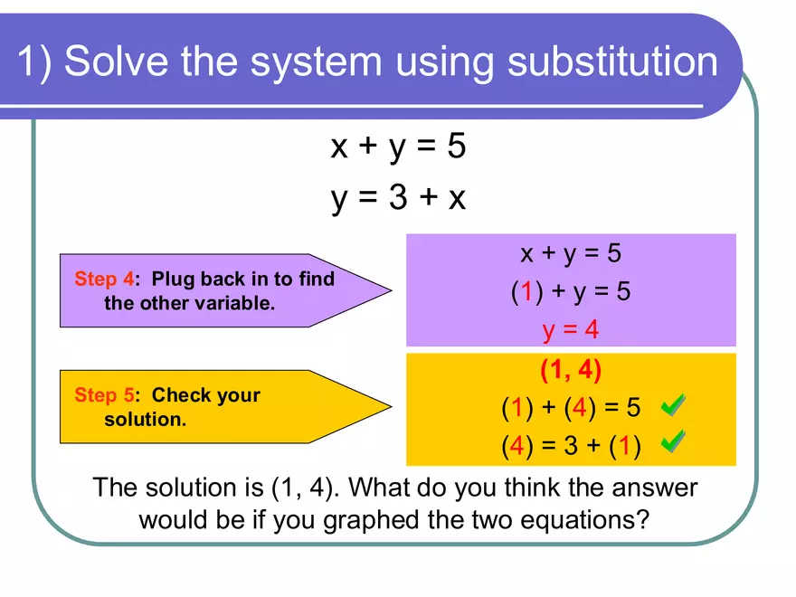 Solving Systems of Equations using Substitution - Page 3