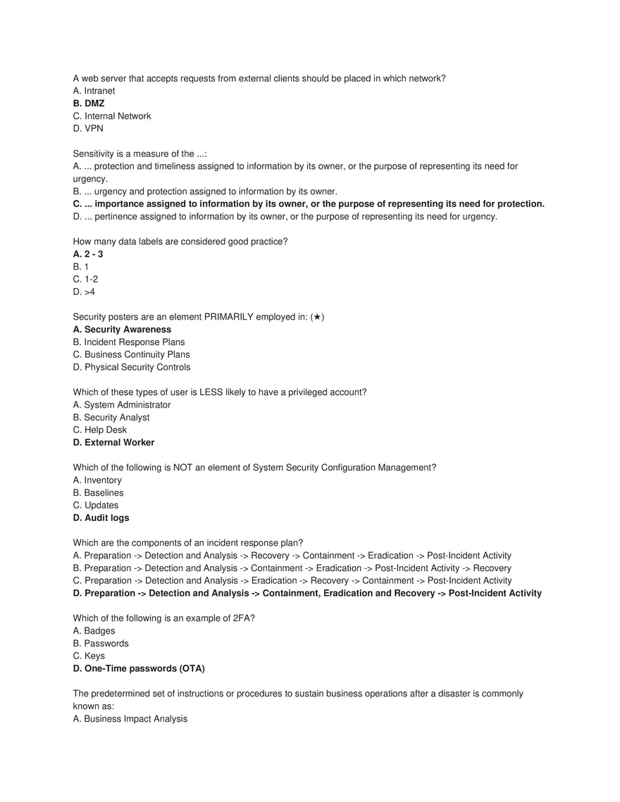 Cybersecurity Principles and Networking Fundamentals (Answer Key) Part 1 - Page 7