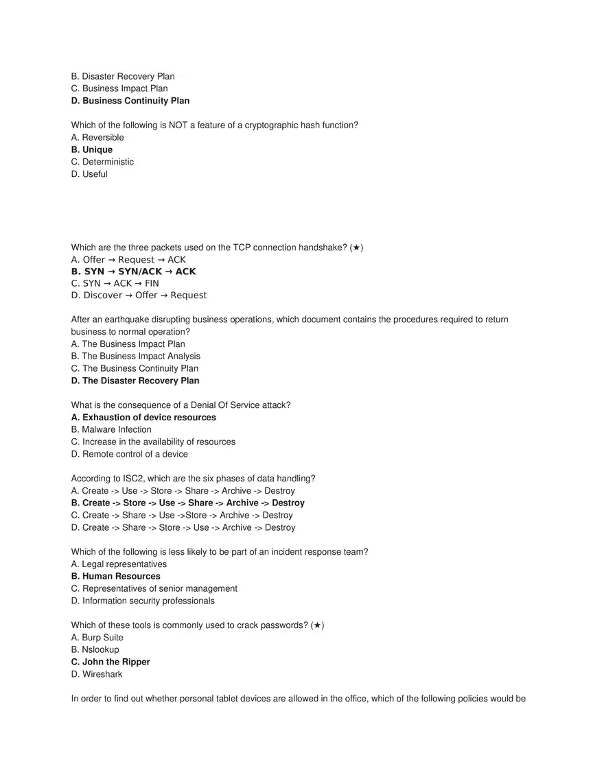 Cybersecurity Principles and Networking Fundamentals (Answer Key) Part 1 - Page 8