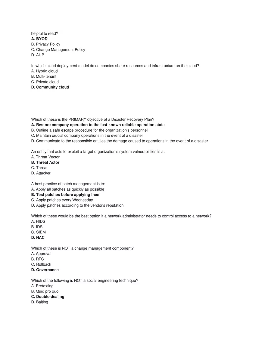 Cybersecurity Principles and Networking Fundamentals (Answer Key) Part 1 - Page 9