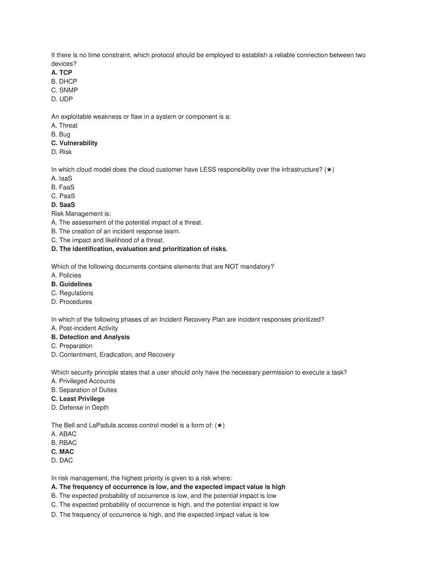 Cybersecurity Principles and Networking Fundamentals (Answer Key) Part 1 - Page 10