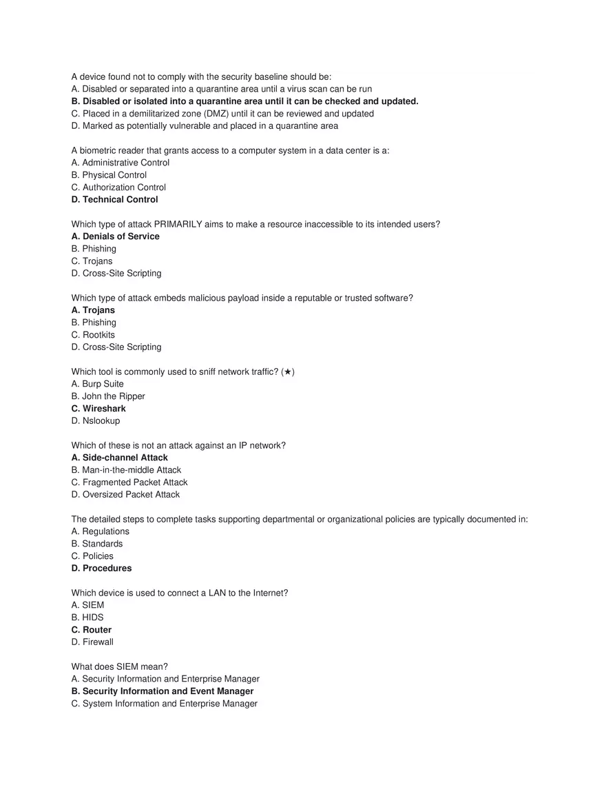 Cybersecurity Principles and Networking Fundamentals (Answer Key) Part 1 - Page 4
