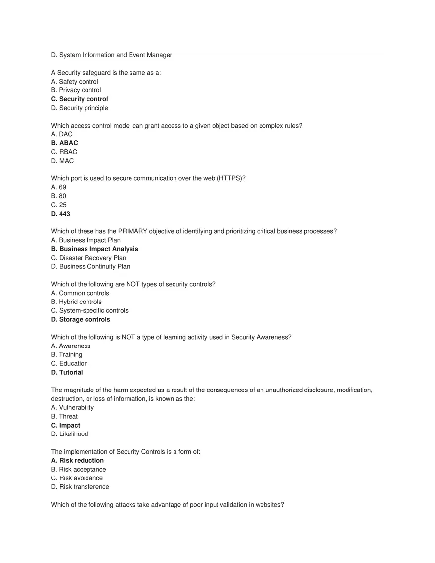 Cybersecurity Principles and Networking Fundamentals (Answer Key) Part 1 - Page 5