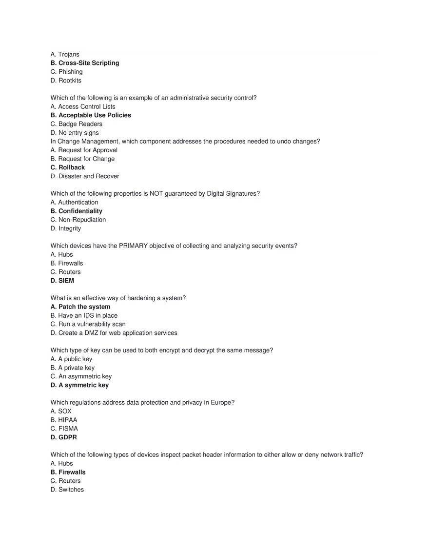 Cybersecurity Principles and Networking Fundamentals (Answer Key) Part 1 - Page 6