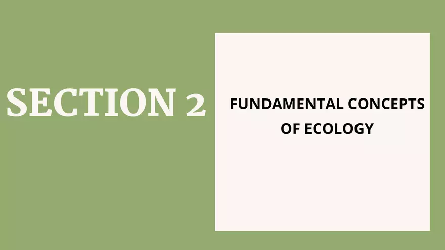 Fundamental Concepts of Ecology Section 2 - Page 1