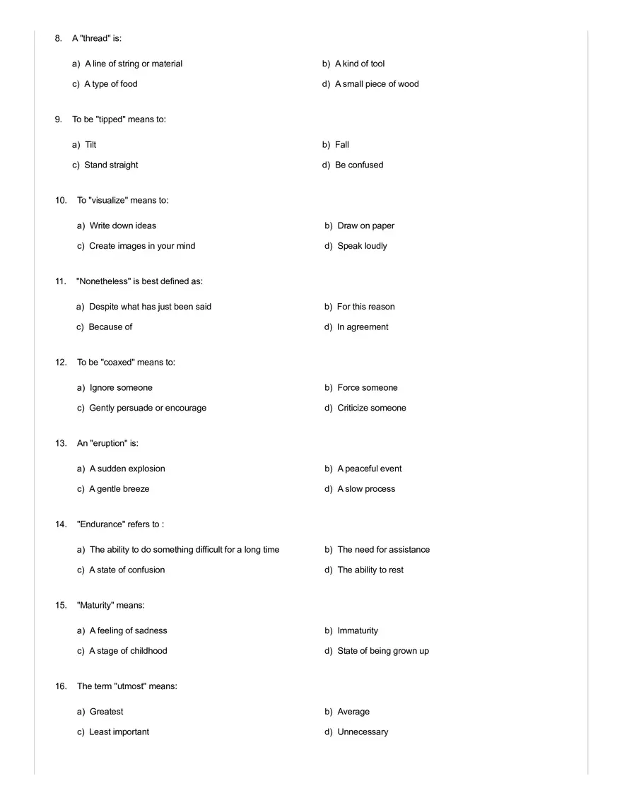 Vocabulary and Word Meaning Practice - Page 2
