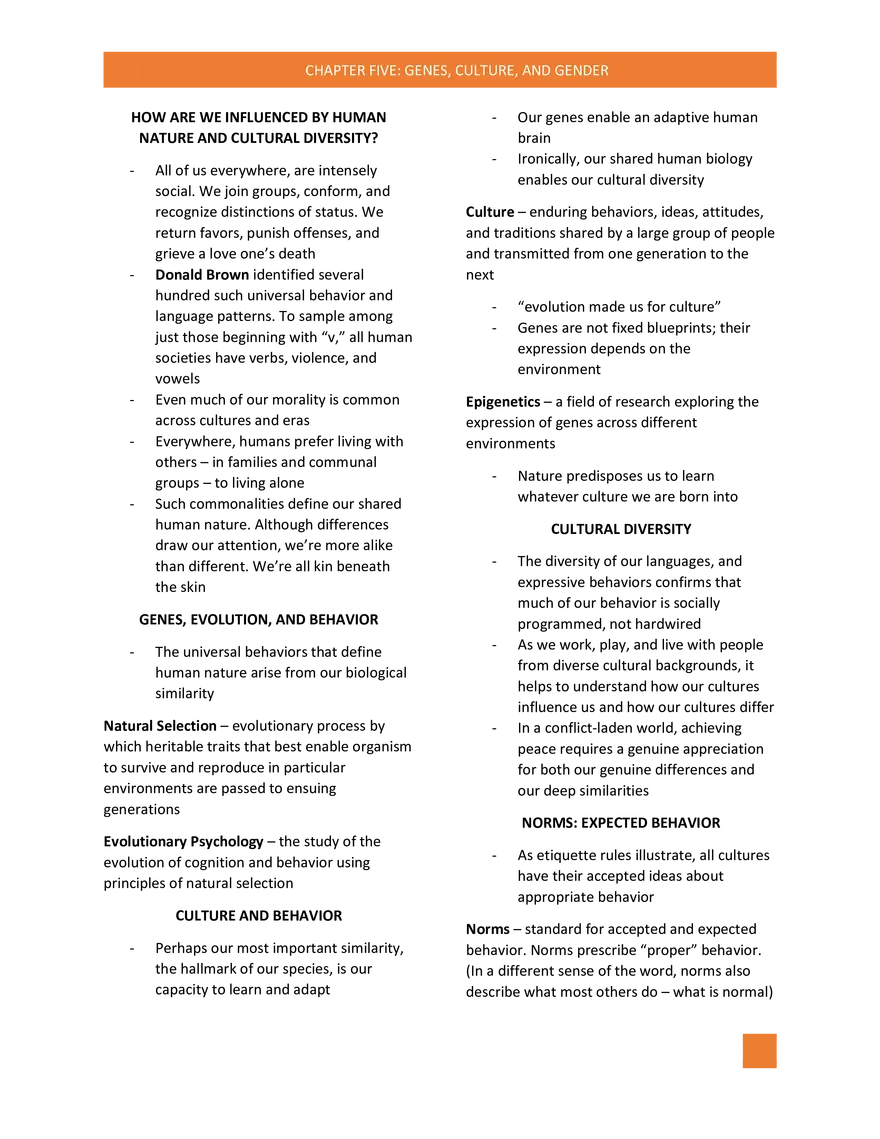 Chapter 5 - Genes, Culture, and Gender - Page 1