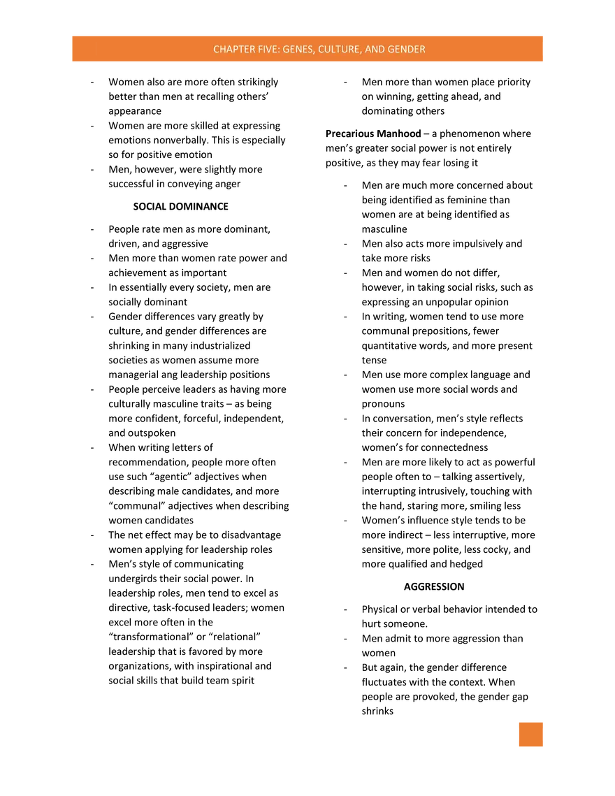 Chapter 5 - Genes, Culture, and Gender - Page 4