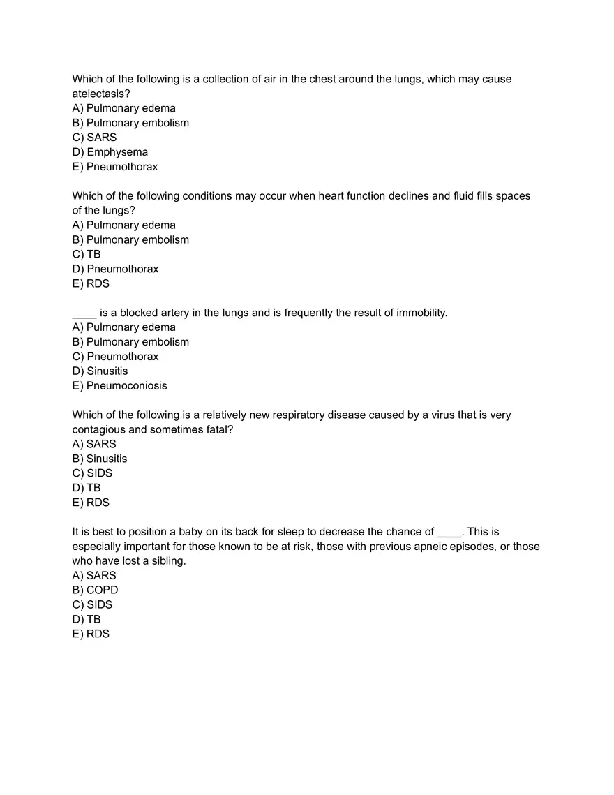 Respiratory Disorders and Their Clinical Features - Page 1