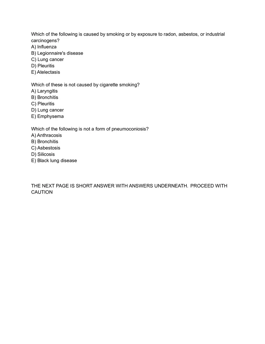 Respiratory Disorders and Their Clinical Features - Page 2
