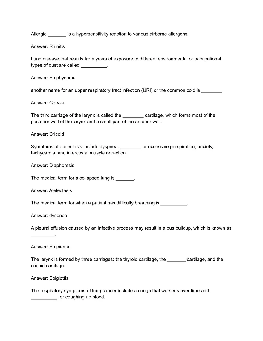 Respiratory Disorders and Their Clinical Features - Page 3