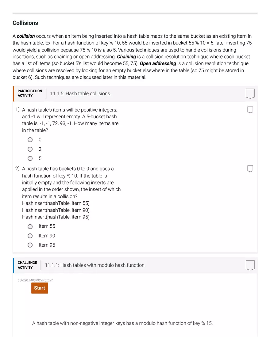 11.1 Hash Tables - Page 35