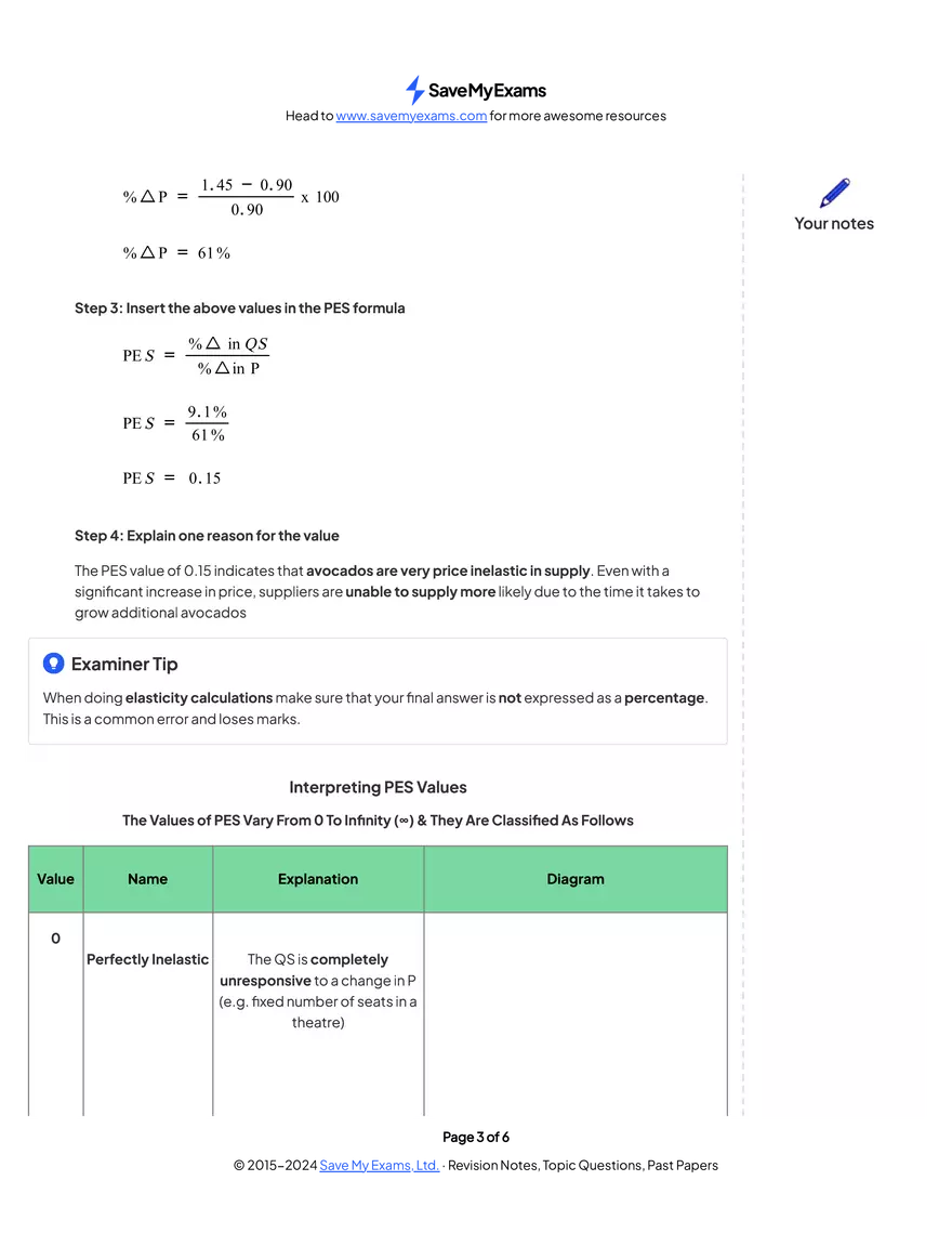 Price Elasticity Of Supply (Extra) - Page 3