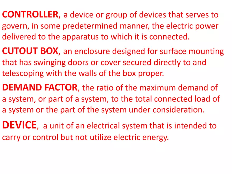 Definitions of Electrical and Equipment Terms - Page 4