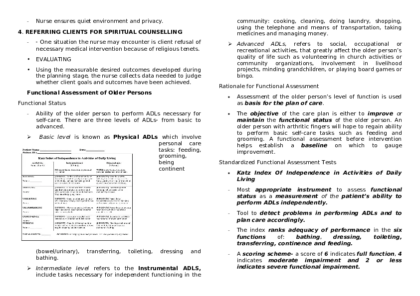 Techniques in Conducting an Assessment of Older Adults - Page 11