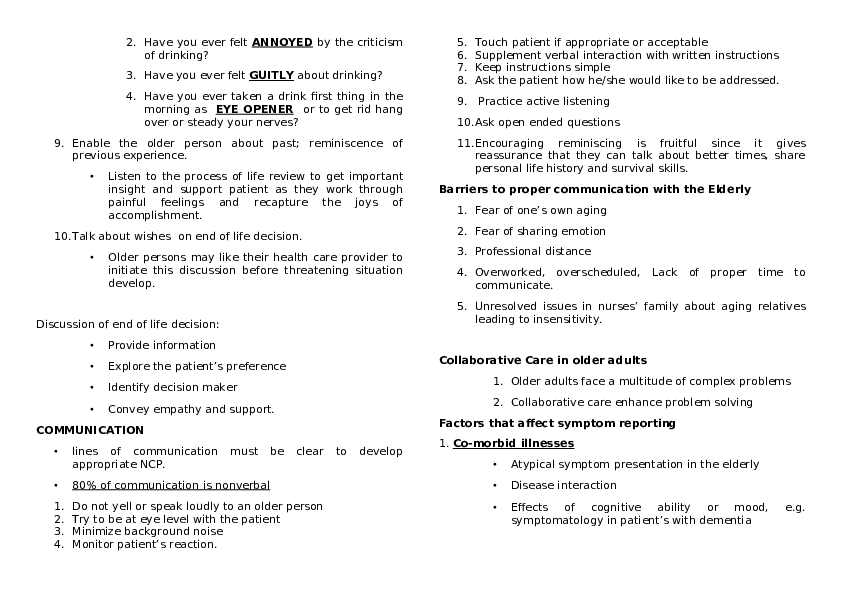 Techniques in Conducting an Assessment of Older Adults - Page 16