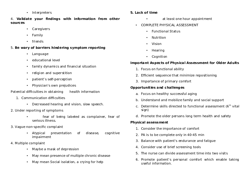 Techniques in Conducting an Assessment of Older Adults - Page 18