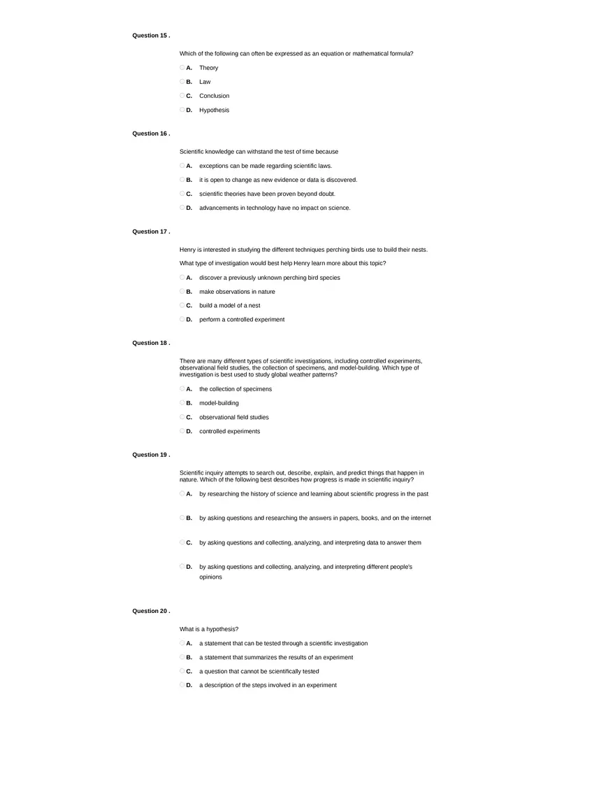 Unit Test The Nature of Science Quarter 1 - Page 4