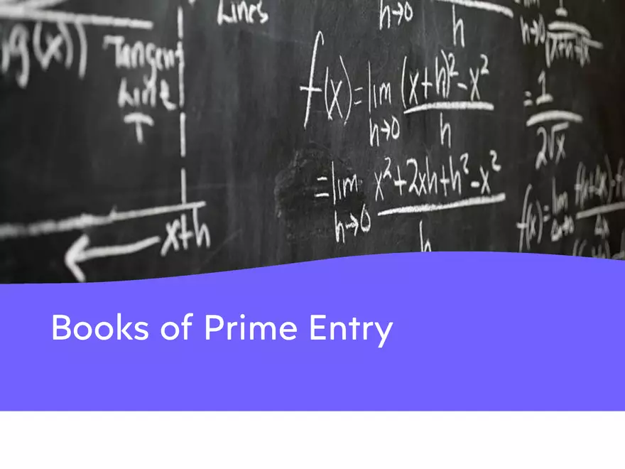 Books of Prime Entry - Page 1