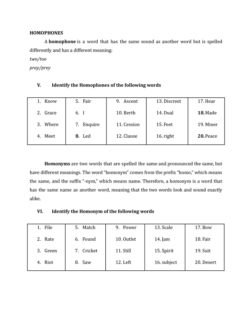 Synonyms - Antonyms - Prefix - Suffix - Page 3