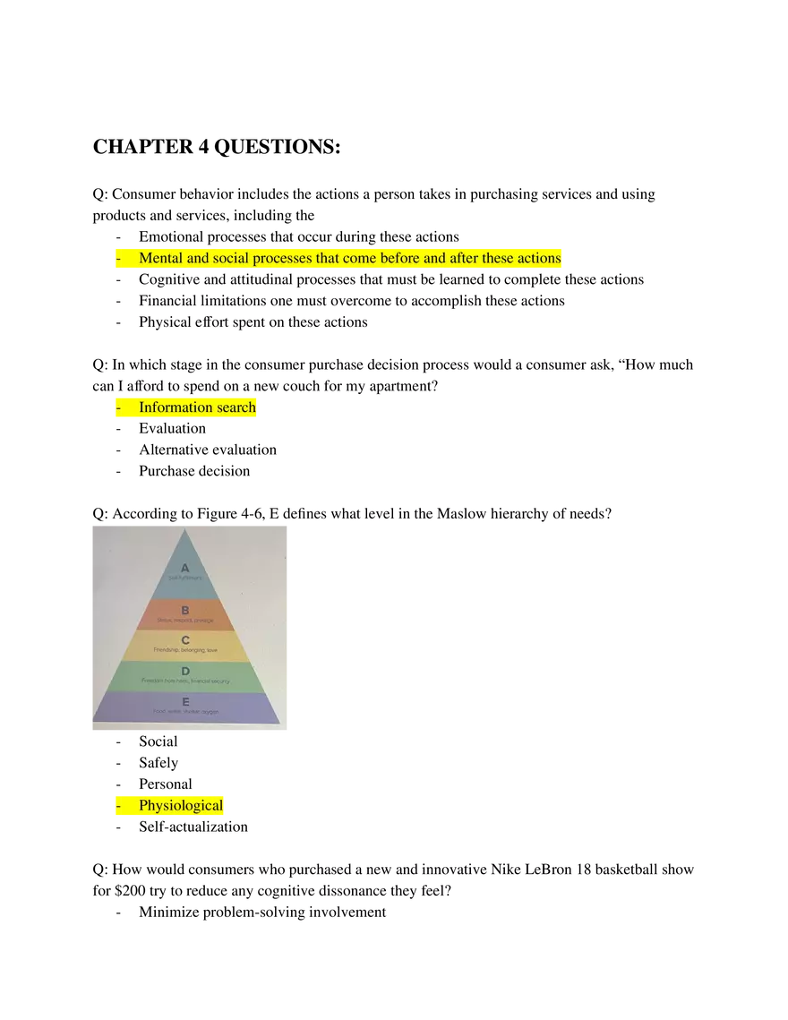 Marketing Fundamentals Midterm Answer Key Part 3 - Page 1