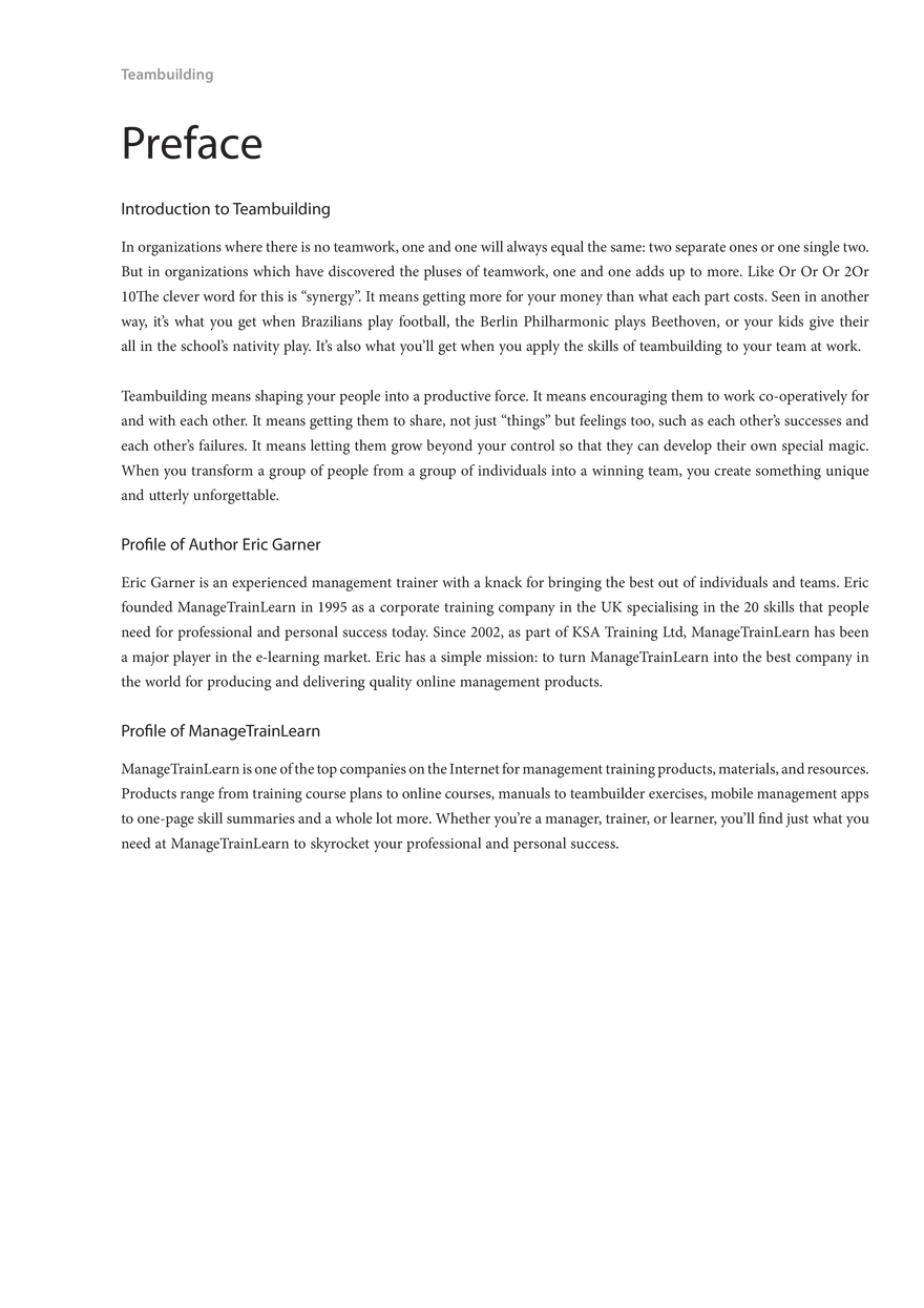 Introduction to Teambuilding 1 - Page 1