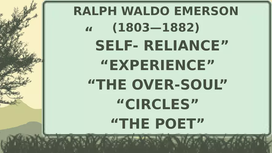 Nature by Ralph Waldo Emerson Lecture Part 1 - Page 8