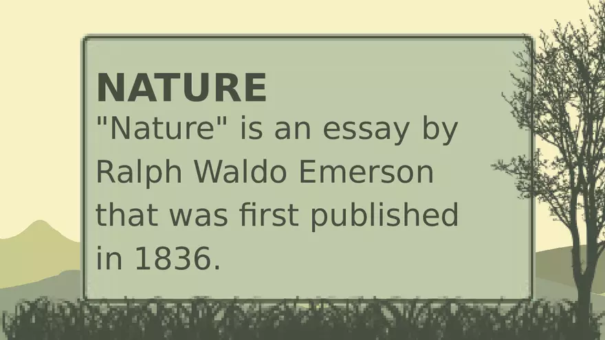 Nature by Ralph Waldo Emerson Lecture Part 1 - Page 9