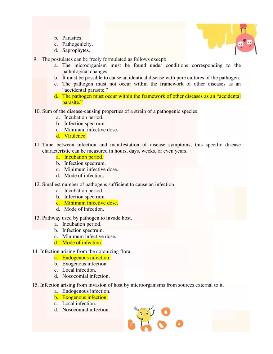 Medical Microbiology Test Bank 1 Answer Key - Page 2
