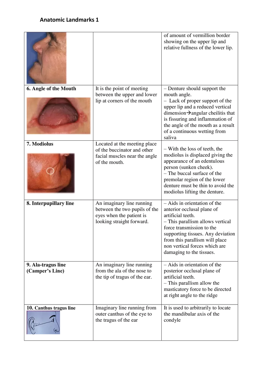 Extra Oral Anatomical Landmarks - Page 2