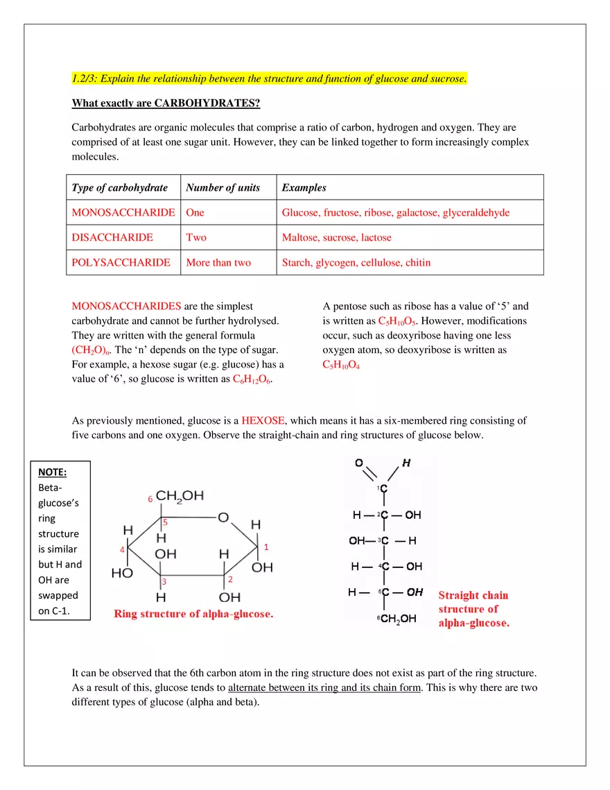 Topic 1 - Aspects of Biochemistry - Page 2