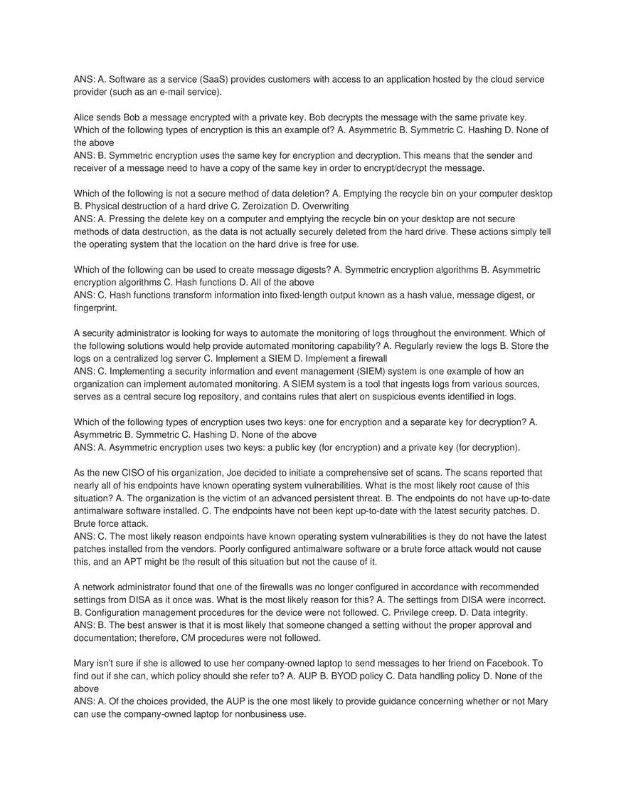 Cybersecurity Principles and Networking Fundamentals (Answer Key) Part 4 - Page 2