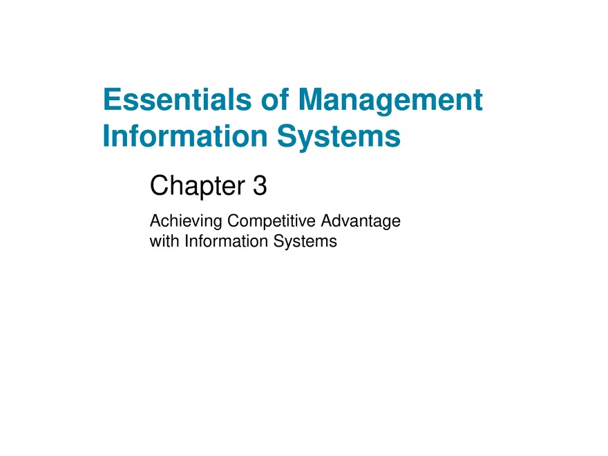 Achieving Competitive Advantage Part 1 - Page 1