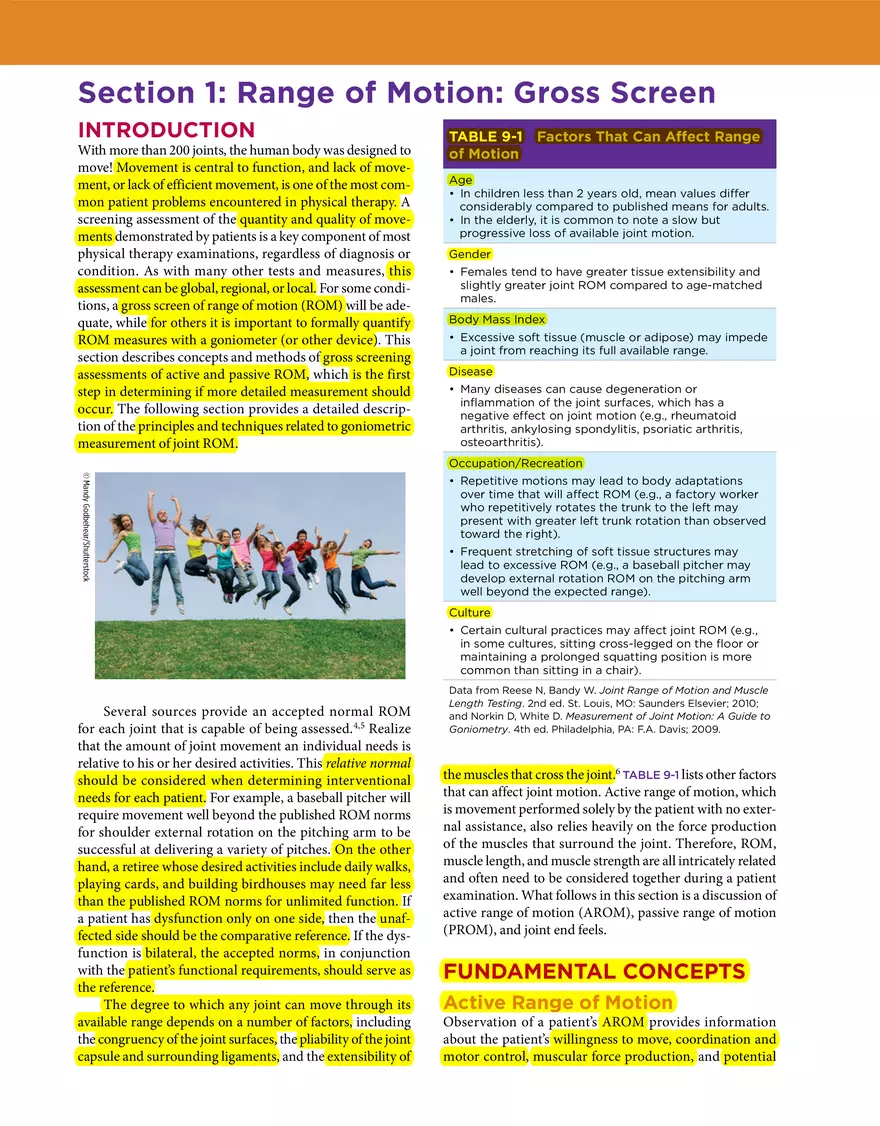 Range of Motion Gross Screen - Page 1