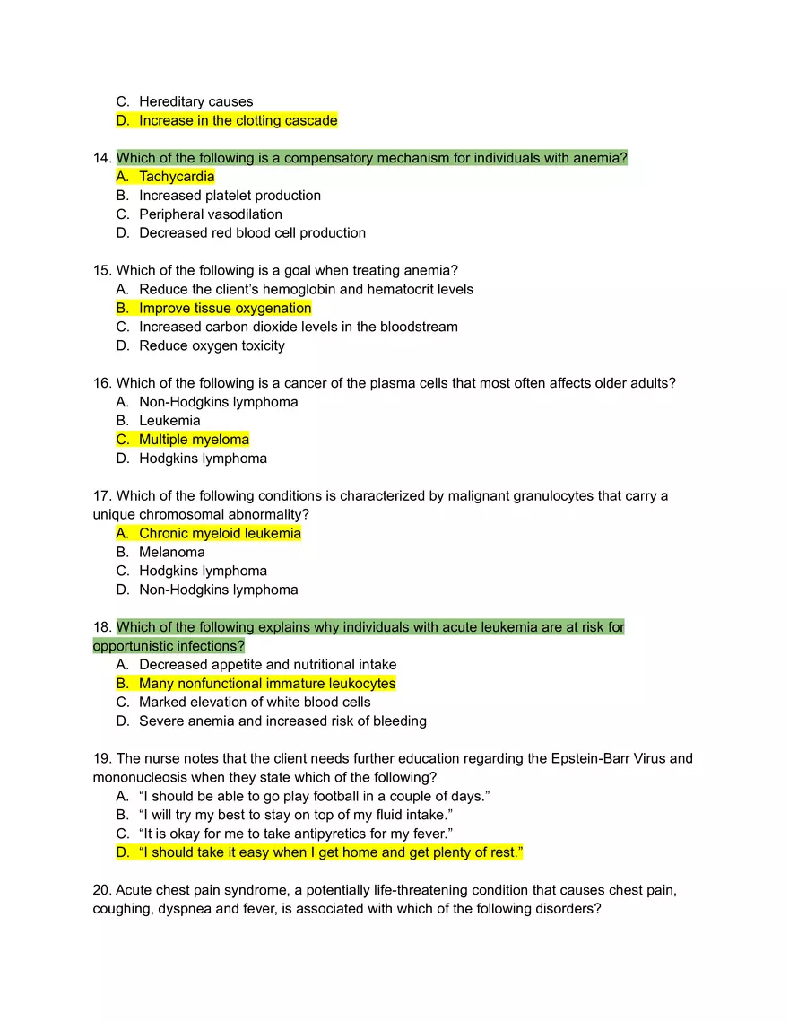 Spinal Cord Injuries Answer Key - Page 3