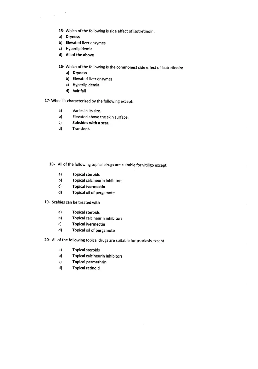 Common Dermatological Disorders and Their Characteristics - Page 3