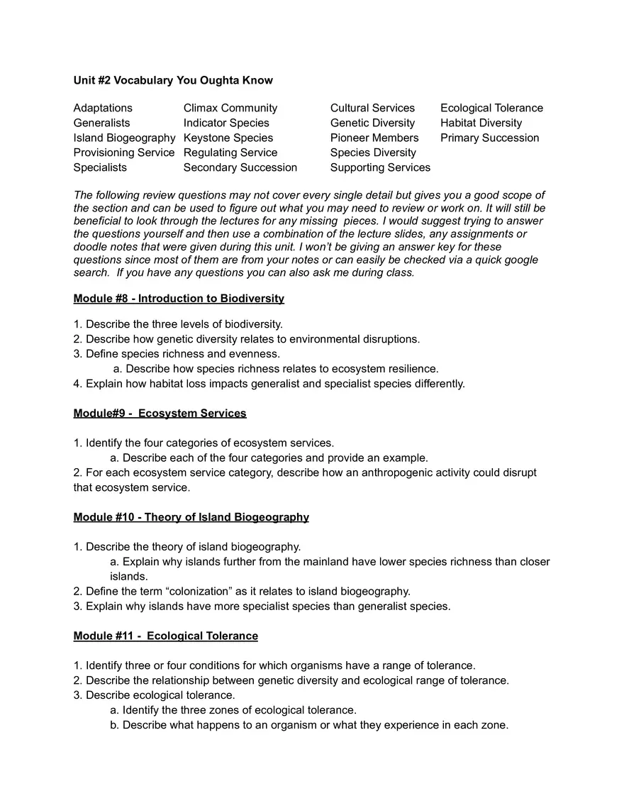 Introduction to Biodiversity - Page 1
